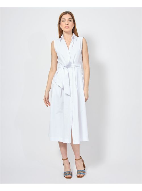 Robe midi en coton mélangé Silvian Heach pour femme SILVIAN HEACH | GPP25450VEWHITE